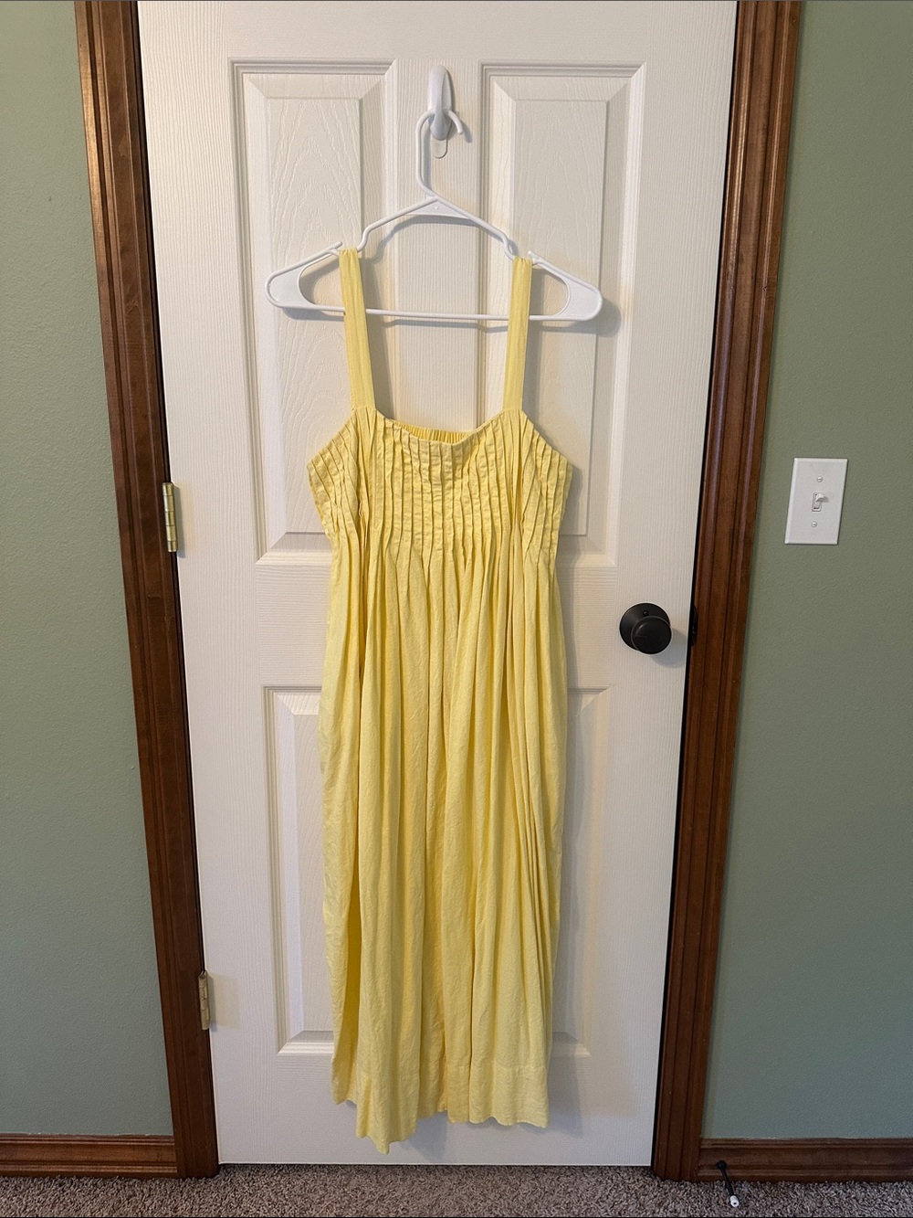 Banana Republic Yellow Midi Sundress with Smocked Bodice
